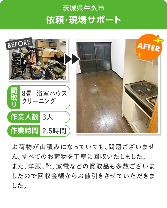 茨城県牛久市　依頼・現場サポート
